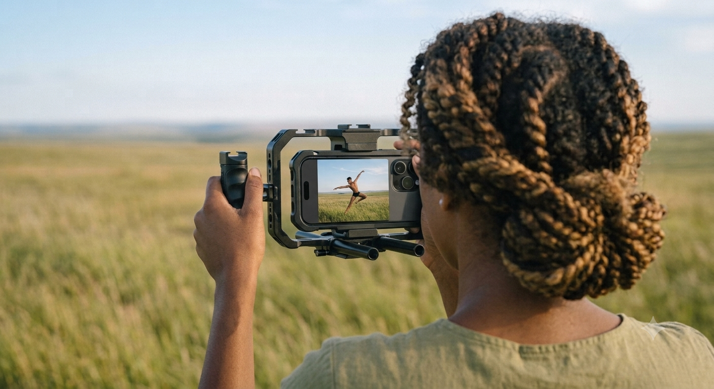 A filmmaker shooting dance on location